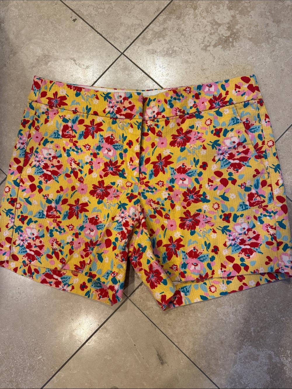 J. Crew Yellow Floral Print Shorts